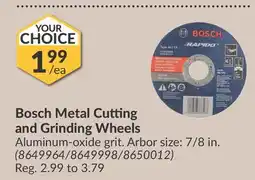 Princess Auto Bosch Metal Cutting and Grinding Wheels offer