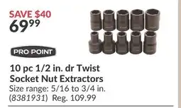 Princess Auto 10 pc 1/2 in. dr Twist Socket Nut Extractors offer