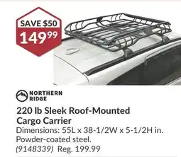 Princess Auto 220 lb Sleek Roof-Mounted Cargo Carrier offer