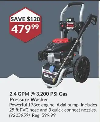 Princess Auto 2.4 GPM @ 3, 200 PSI Gas Pressure Washer offer