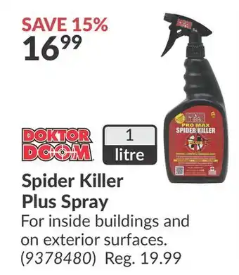 Princess Auto Spider Killer Plus Spray offer