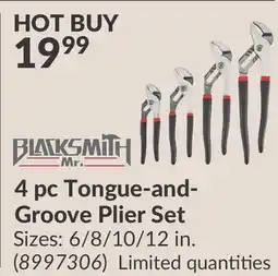 Princess Auto Mr. Blacksmith 4 pc Tongue-and- Groove Plier Set offer