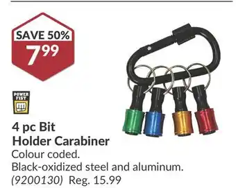 Princess Auto 4 pc Bit Holder Carabiner offer
