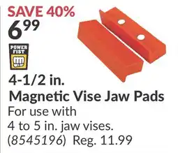 Princess Auto 4-1/2 in. Magnetic Vise Jaw Pads offer