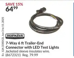 Princess Auto 7-Way 6 ft Trailer-End Connector with LED Test Lights offer
