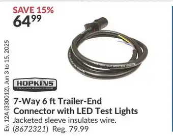 Princess Auto 7-Way 6 ft Trailer-End Connector with LED Test Lights offer