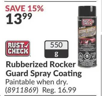 Princess Auto RUST CHECK Rubberized Rocker Guard Spray Coating offer