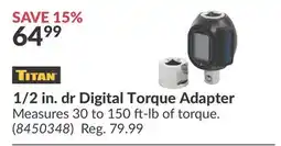 Princess Auto 1/2 in. dr Digital Torque Adapter offer