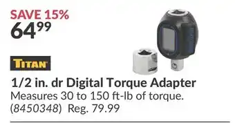 Princess Auto 1/2 in. dr Digital Torque Adapter offer