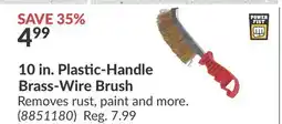 Princess Auto 10 in. Plastic-Handle Brass-Wire Brush offer