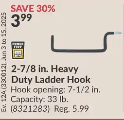 Princess Auto 2-7/8 in. Heavy Duty Ladder Hook offer