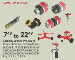 Princess Auto Chapin Water Products offer