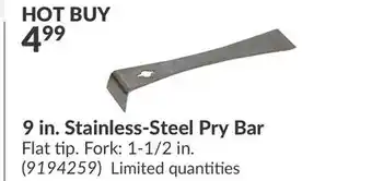 Princess Auto 9 in. Stainless-Steel Pry Bar offer