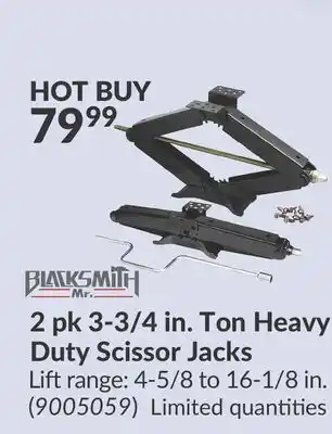 Princess Auto 2 pk 3-3/4 in. Ton Heavy Duty Scissor Jacks offer