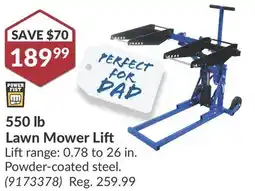 Princess Auto 550 lb Lawn Mower Lift offer