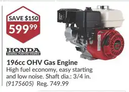 Princess Auto 196cc OHV Gas Engine offer