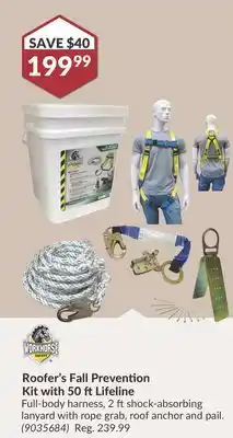 Princess Auto Roofer's Fall Prevention Kit with 50 ftLifeline offer