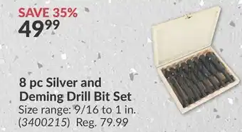 Princess Auto 8 pc Silver and Deming Drill Bit Set offer