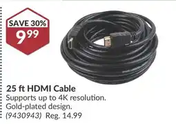 Princess Auto 25 ft HDMI Cable offer