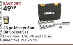Princess Auto Power Fist 43 pc Master Star Bit Socket Set offer