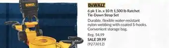 Princess Auto 6 pk 1 in. x 10 ft 1, 500 lb Ratchet Tie-Down Strap Set offer