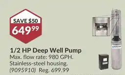 Princess Auto 1/2 HP Deep Well Pump offer