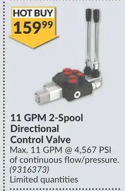 Princess Auto 11 GPM 2-Spool Directional Control Valve offer