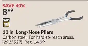 Princess Auto 11 in. Long-Nose Pliers offer
