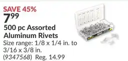 Princess Auto 500 pc Assorted Aluminum Rivets offer