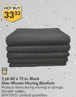 Princess Auto 80 x 72 in. Black Non-Woven Moving Blankets offer