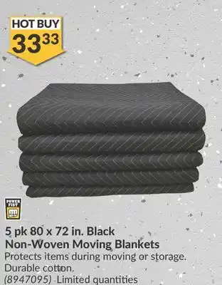 Princess Auto 80 x 72 in. Black Non-Woven Moving Blankets offer