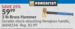 Princess Auto Power Fist 3 lb Brass Hammer offer