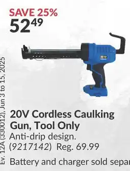 Princess Auto 20V Cordless Caulking Gun, Tool Only offer