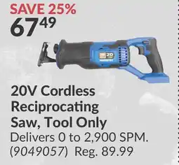 Princess Auto 20V Cordless Reciprocating Saw, Tool offer