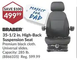 Princess Auto 35-1/2 in. High-Back Suspension Seat offer