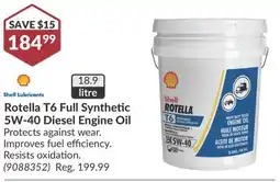 Princess Auto Rotella T6 Full Synthetic 5W-40 Diesel Engine Oil offer