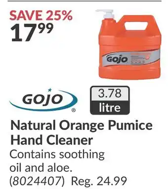 Princess Auto Natural Orange Pumice Hand Cleaner offer