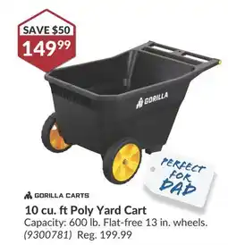 Princess Auto 10 cu. ft Poly Yard Cart offer