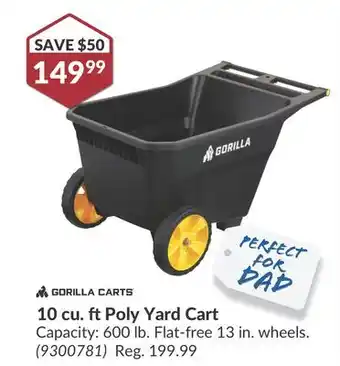 Princess Auto 10 cu. ft Poly Yard Cart offer