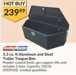 Princess Auto TowingMaster 5.3 cu. ftAluminum and Steel Trailer Tongue Box offer