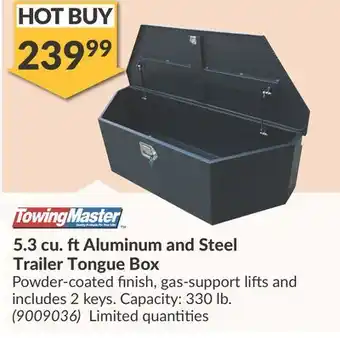 Princess Auto TowingMaster 5.3 cu. ftAluminum and Steel Trailer Tongue Box offer