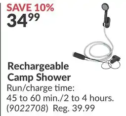 Princess Auto Rechargeable Camp Shower offer