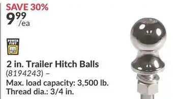 Princess Auto 2 in. Trailer Hitch Balls offer