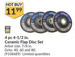 Princess Auto 4 pc 4-1/2 in. Ceramic Flap Disc Set offer