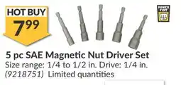 Princess Auto 5 pc SAE Magnetic Nut Driver Set offer
