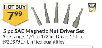 Princess Auto 5 pc SAE Magnetic Nut Driver Set offer