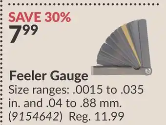 Princess Auto Feeler Gauge offer