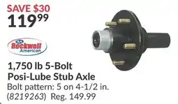 Princess Auto 1,750 lb 5-Bolt Posi-Lube Stub Axle offer