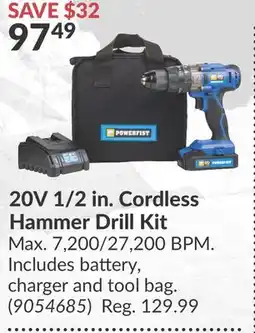 Princess Auto 20V 1/2 in. Cordless Hammer Drill Kit offer