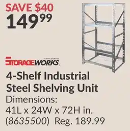 Princess Auto 4-Shelf Industrial Steel Shelving Unit offer